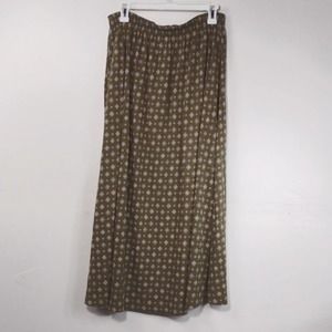 80s Liz & Co. Olive Green Knit Cotton Maxi Skirt With Pockets Women's Medium
